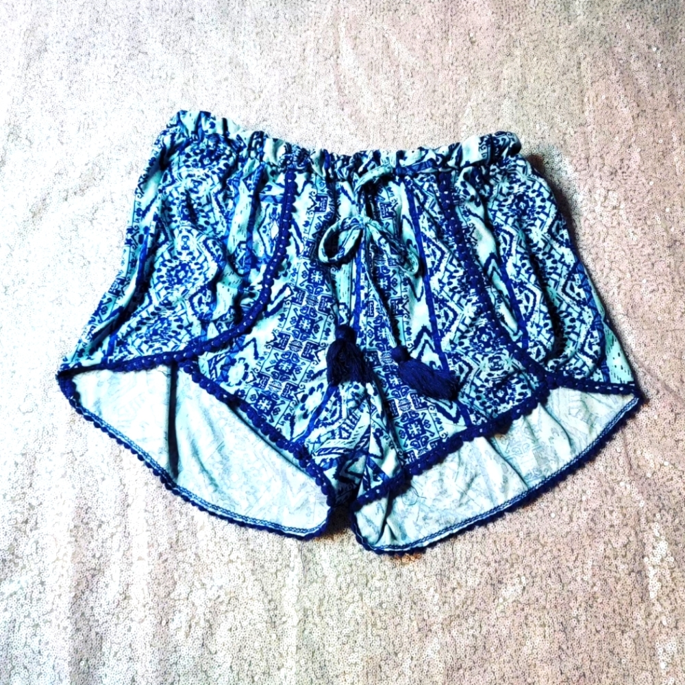 ♡ Blue Pattern Soft Shorts ♡